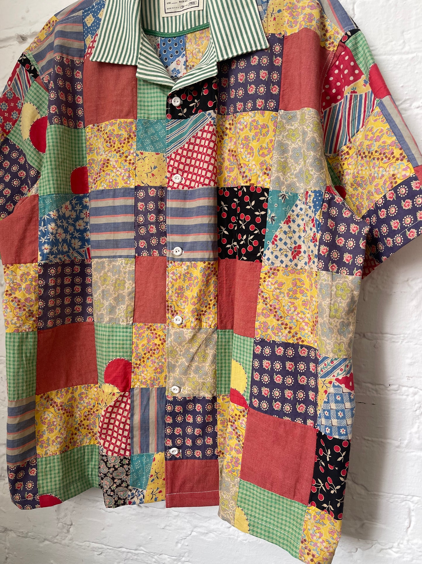 Feedsack Quilt Topper Shirt [L]