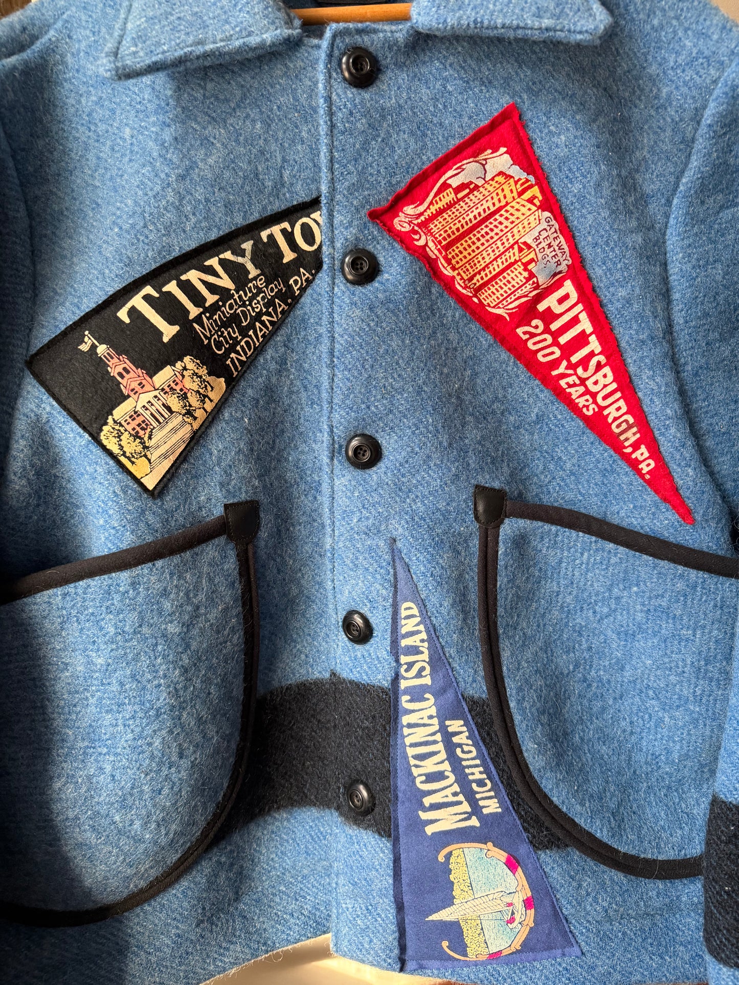 Blue Striped Blanket Coat [M/L]