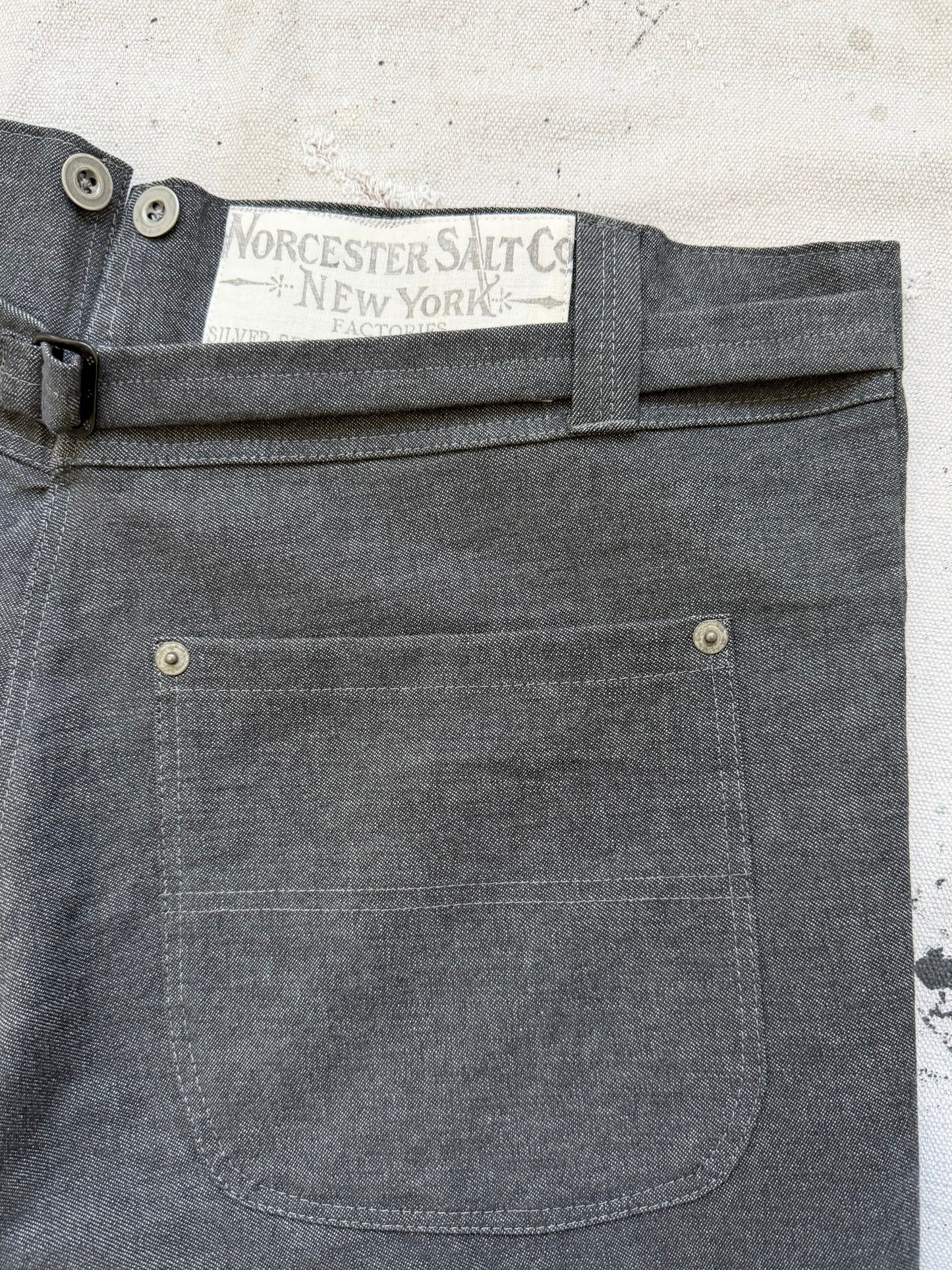 Salt & Pepper Buckleback Trousers [30-34” Waist]