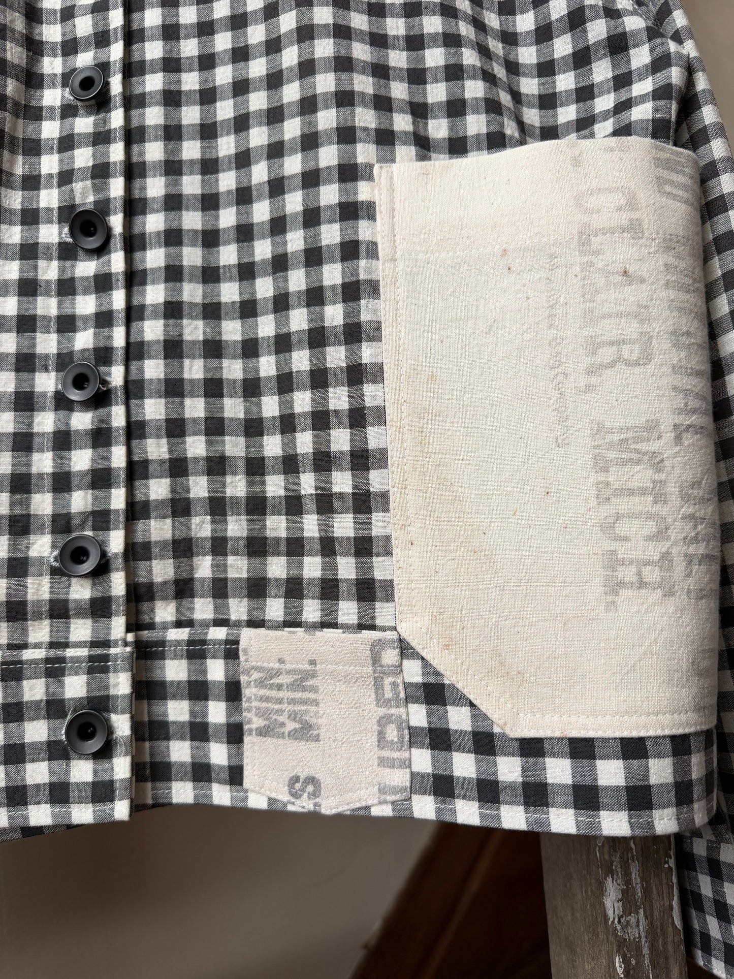 Antique Homespun Gingham Shirt [S/M]