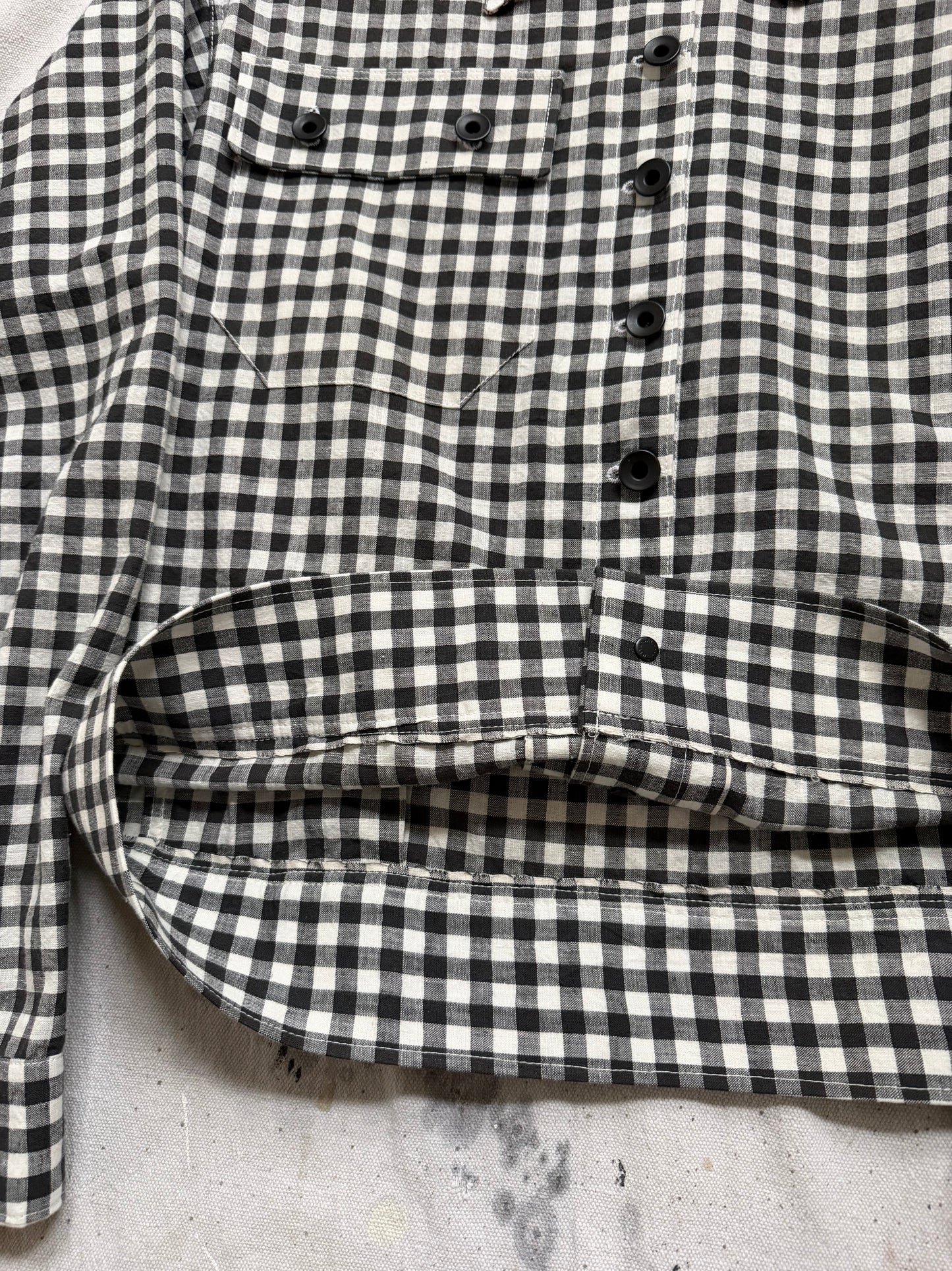 Antique Homespun Gingham Shirt [S]