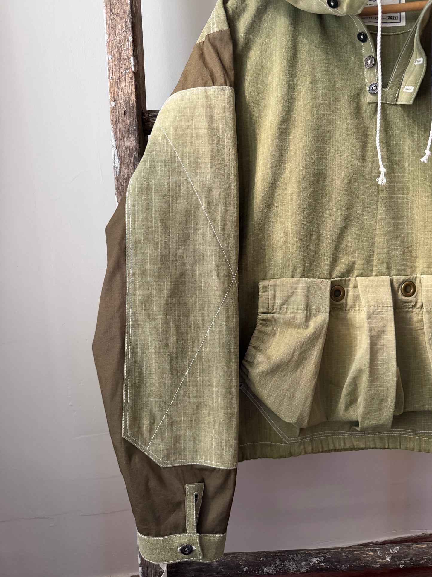 Olive Ripstop Pullover Smock [M]