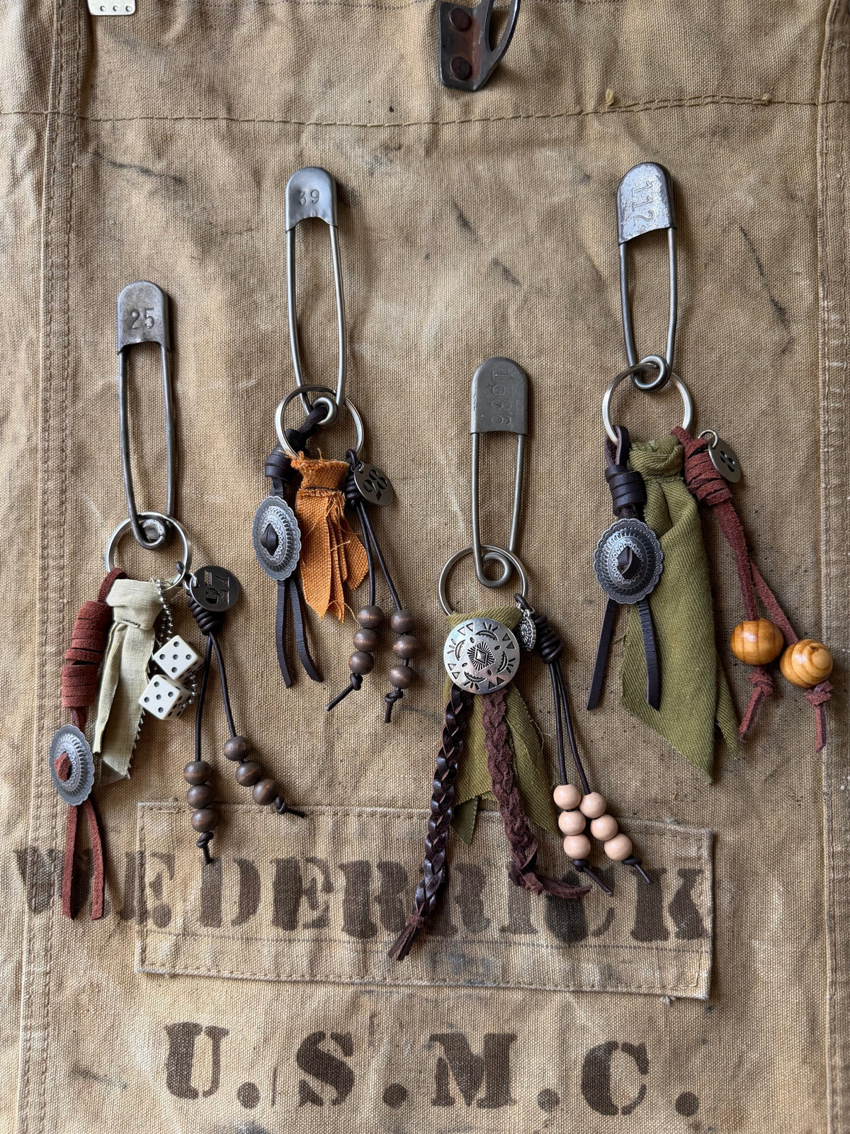 Safety Pin Bag Charm Keychain