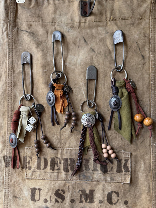 Safety Pin Bag Charm Keychain