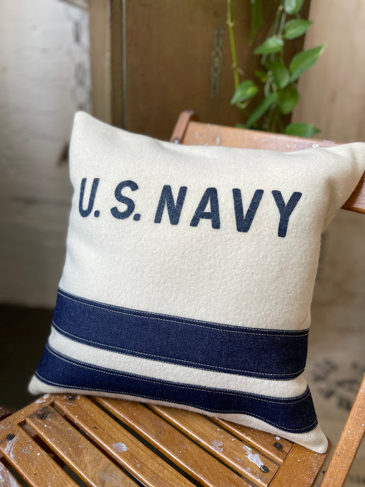 USN Wool & Denim Pillow