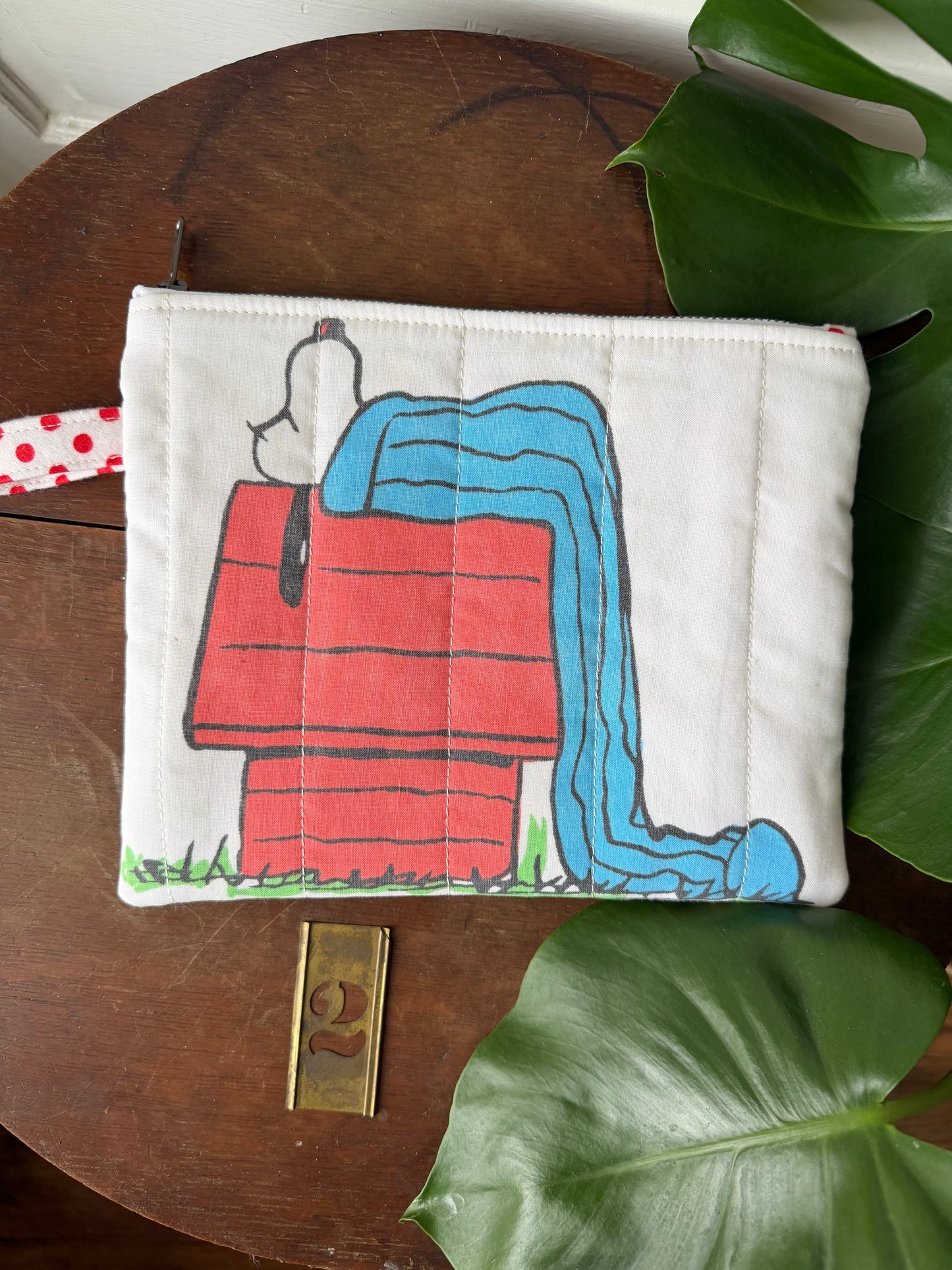 Quilted Snoopy Zipper Pouches
