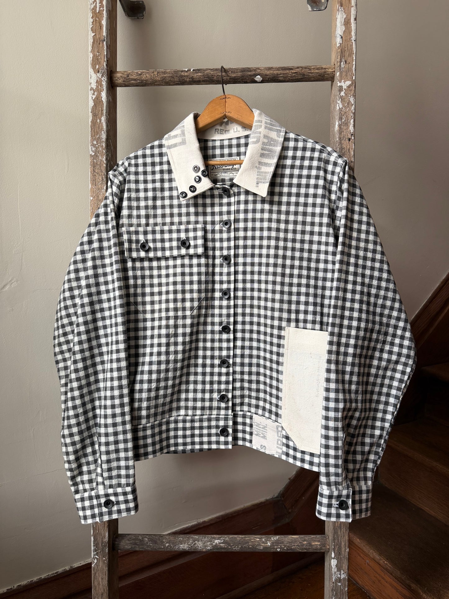 Antique Homespun Gingham Shirt [S/M]