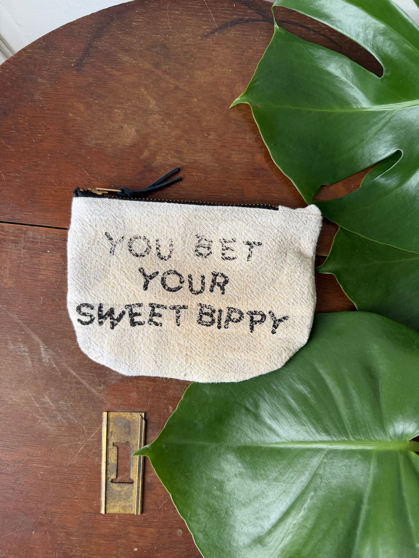 Black & White Striped Zipper Pouches