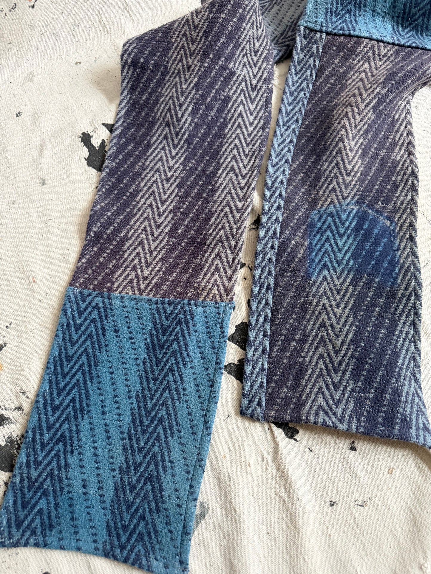 Patchwork Indigo Blanket Scarf