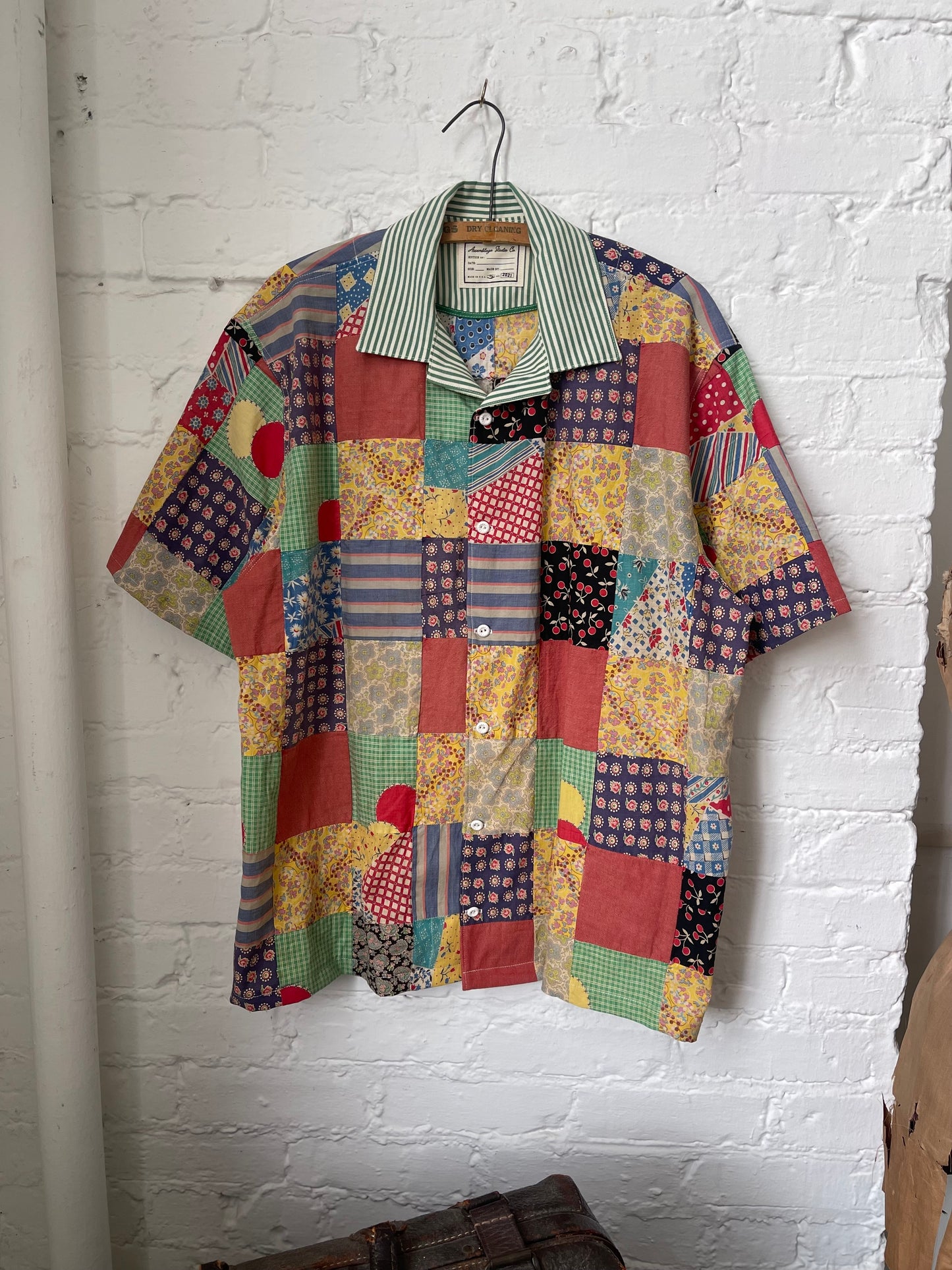 Feedsack Quilt Topper Shirt [L]