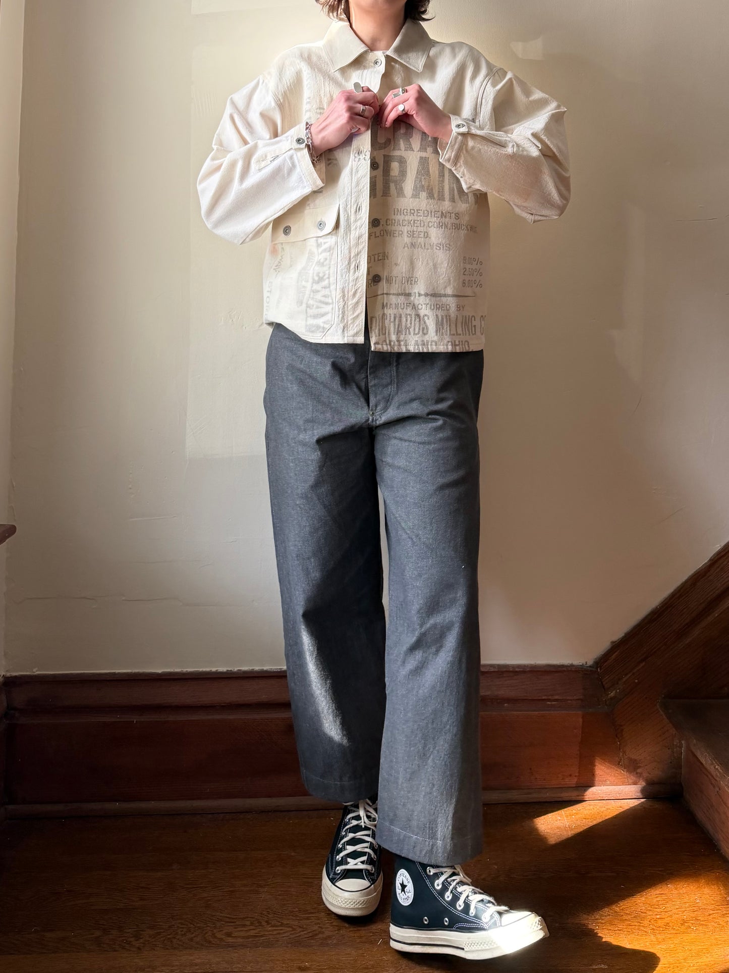Stenciled Feedsack Overshirt [S]