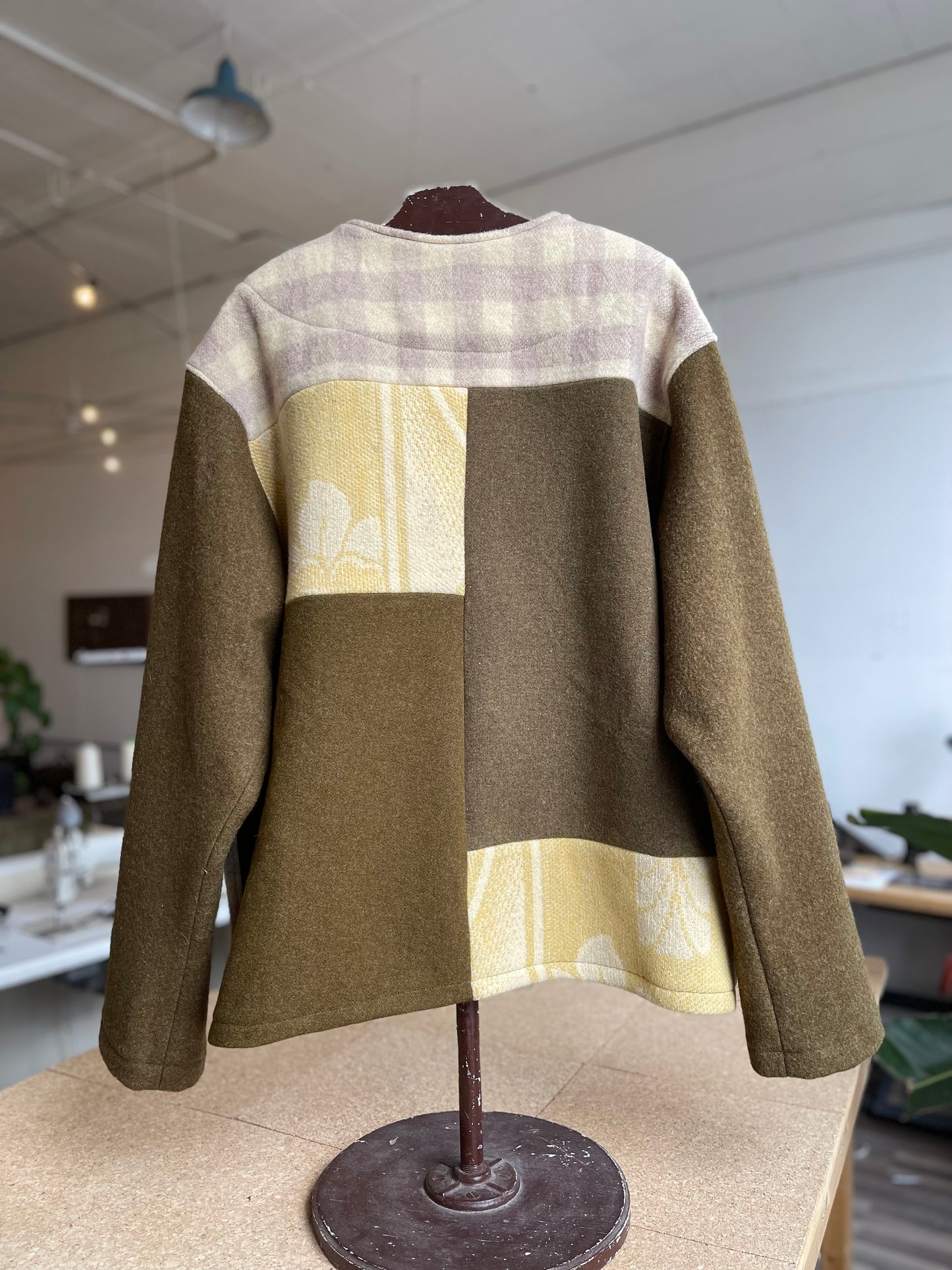 Patchwork Wool Cardigan [XL]