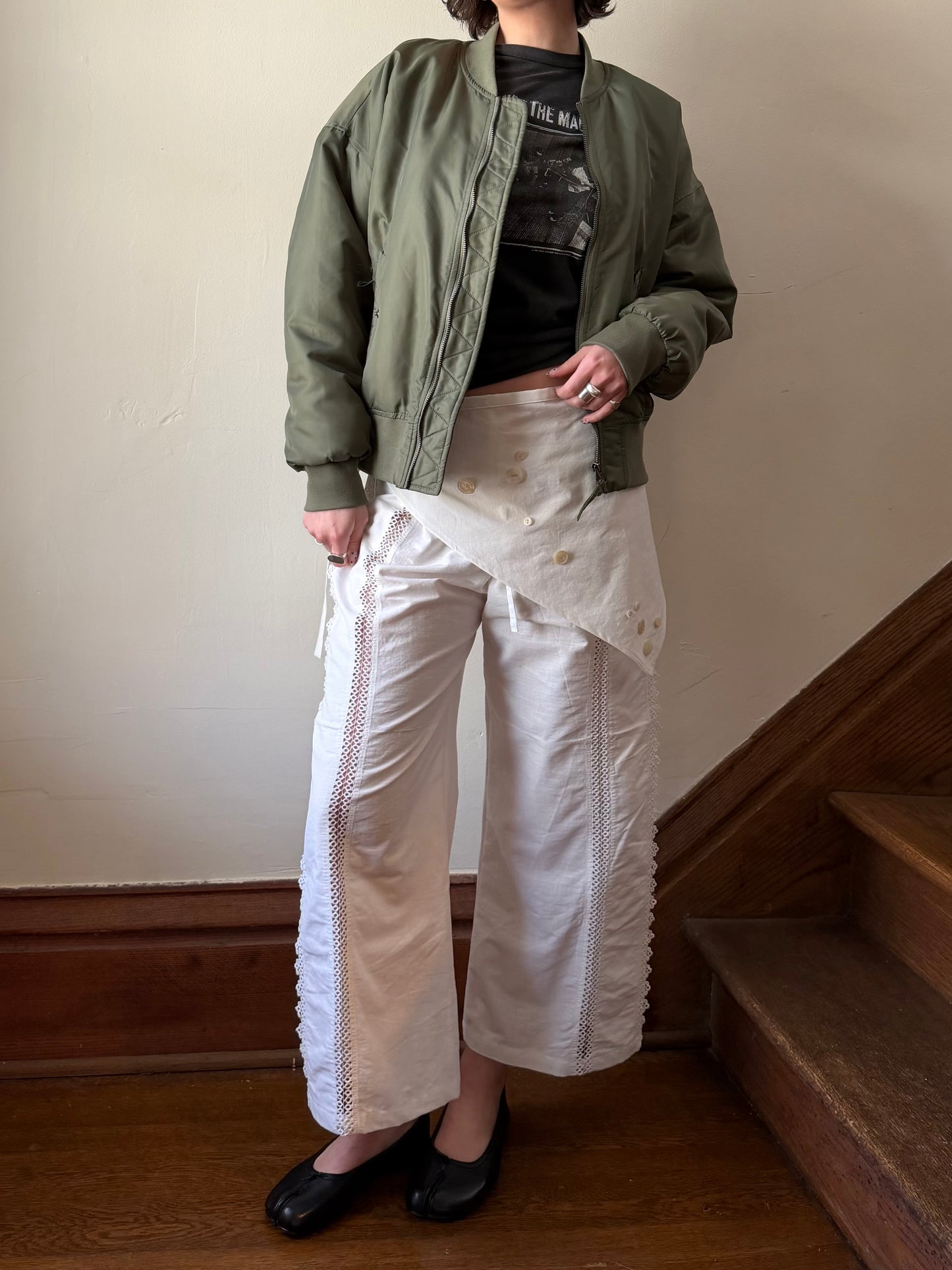 Crochet Stripe Bloomer Pants w/ Apron [S/M]
