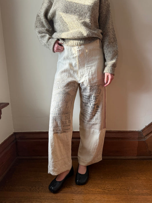 French Linen Buckleback Trousers [30-34” Waist]