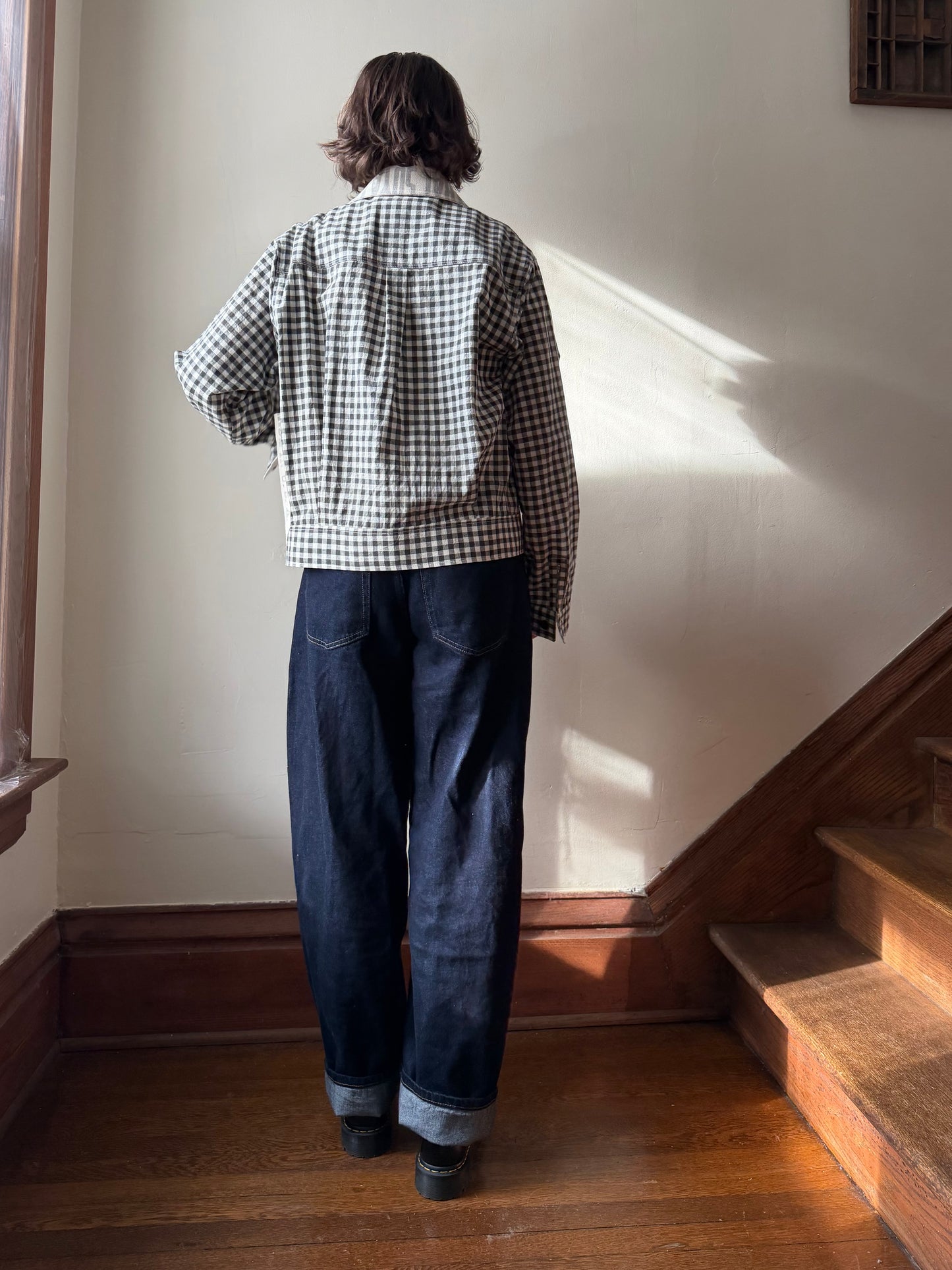 Antique Homespun Gingham Shirt [S/M]