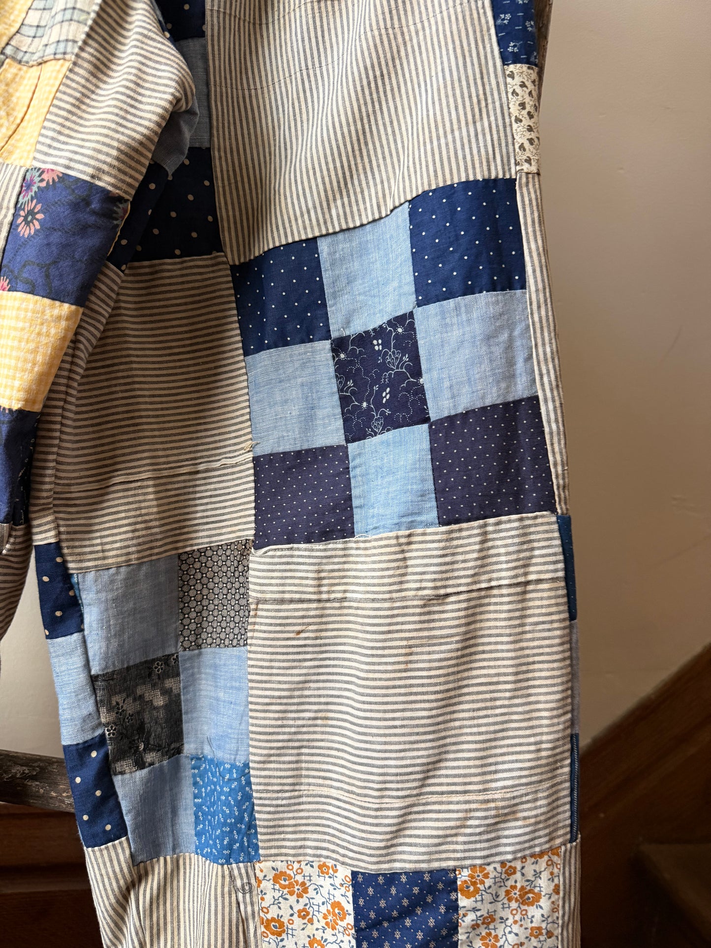 Antique Calico Quilt Topper Pants [M]