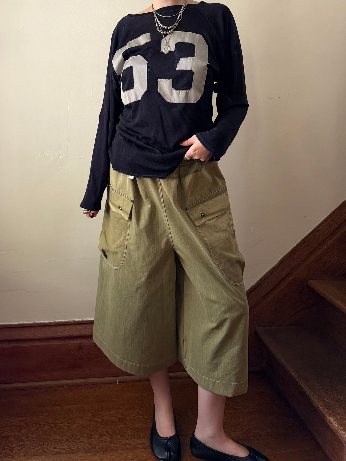 Olive Ripstop Culottes [L]