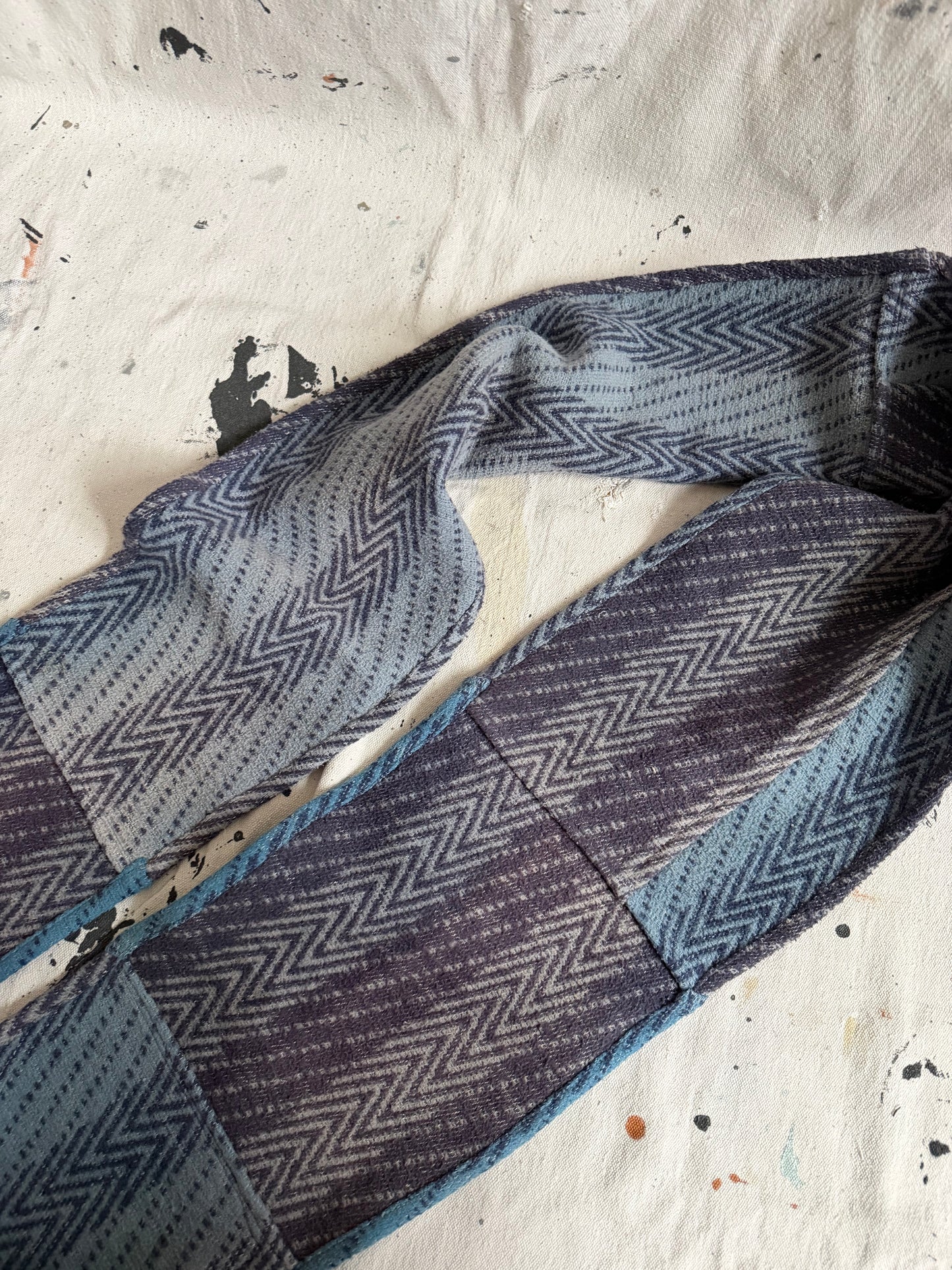Patchwork Indigo Blanket Scarf