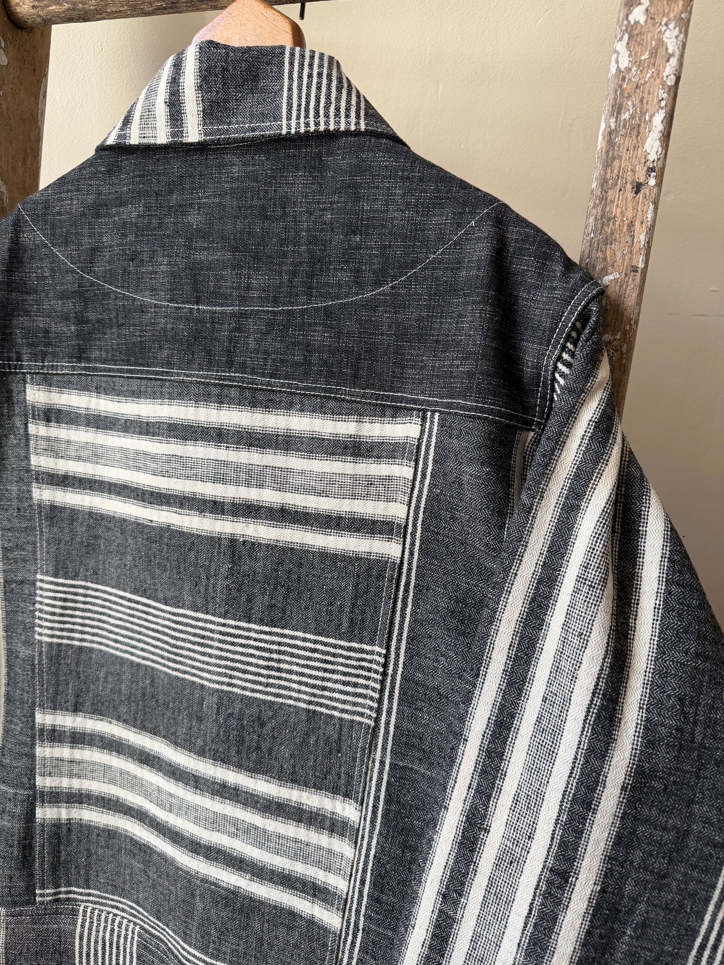 Striped Herringbone Trucker Jacket [M]