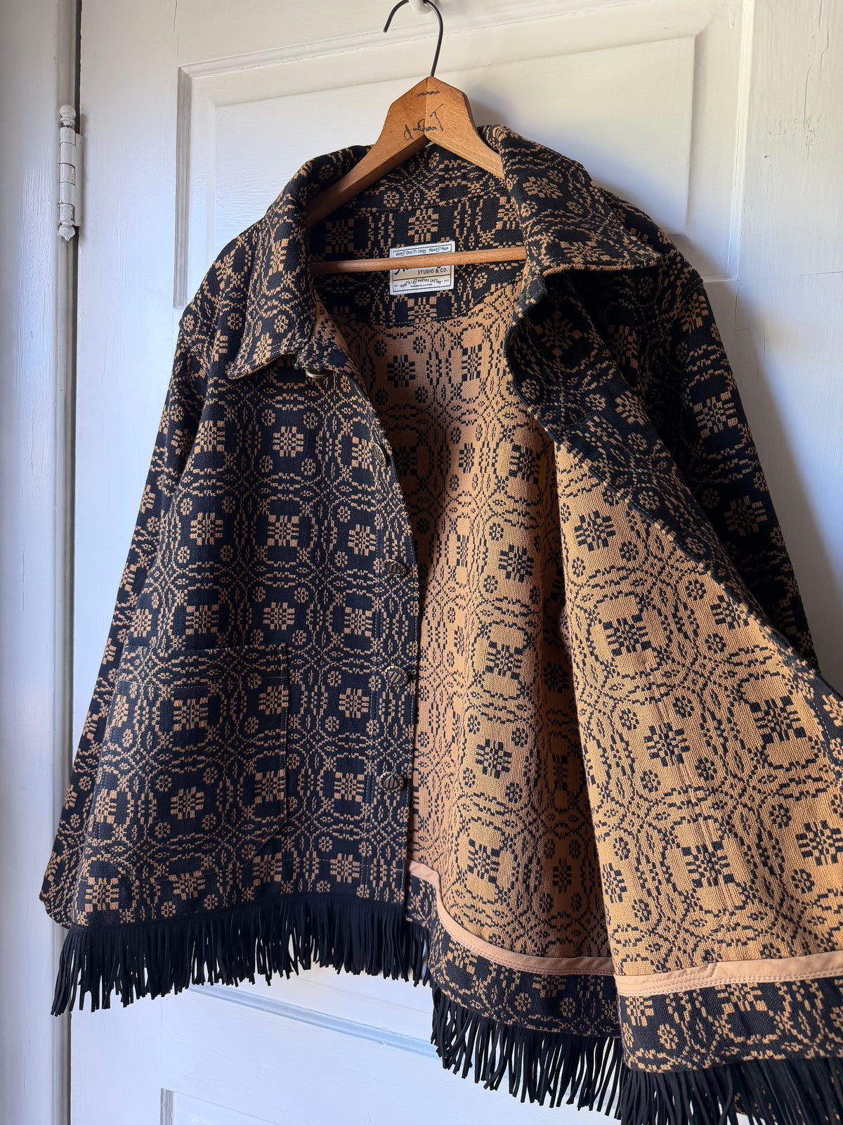 Woven Coverlet Fringe Jacket [L]