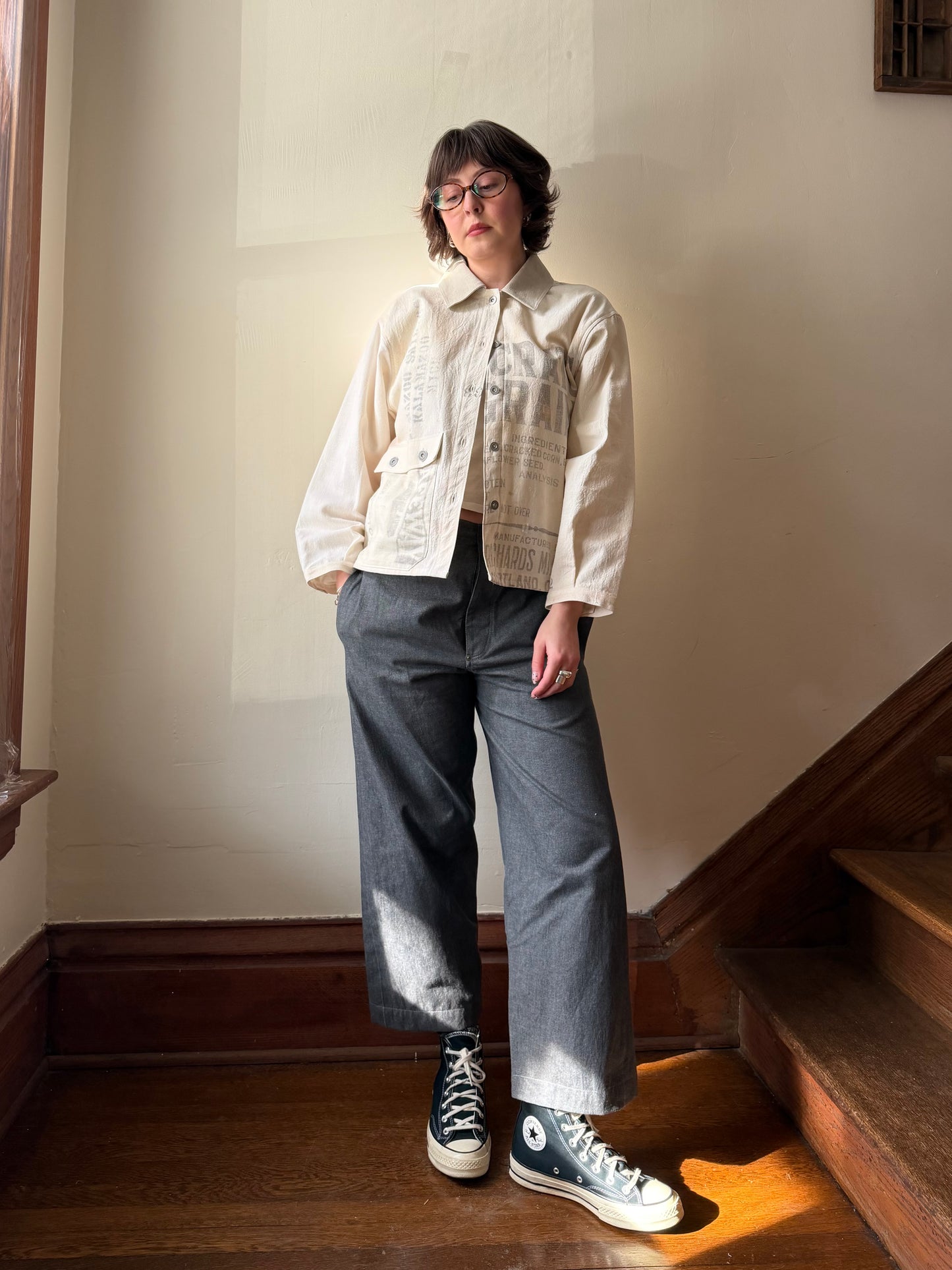 Stenciled Feedsack Overshirt [S]