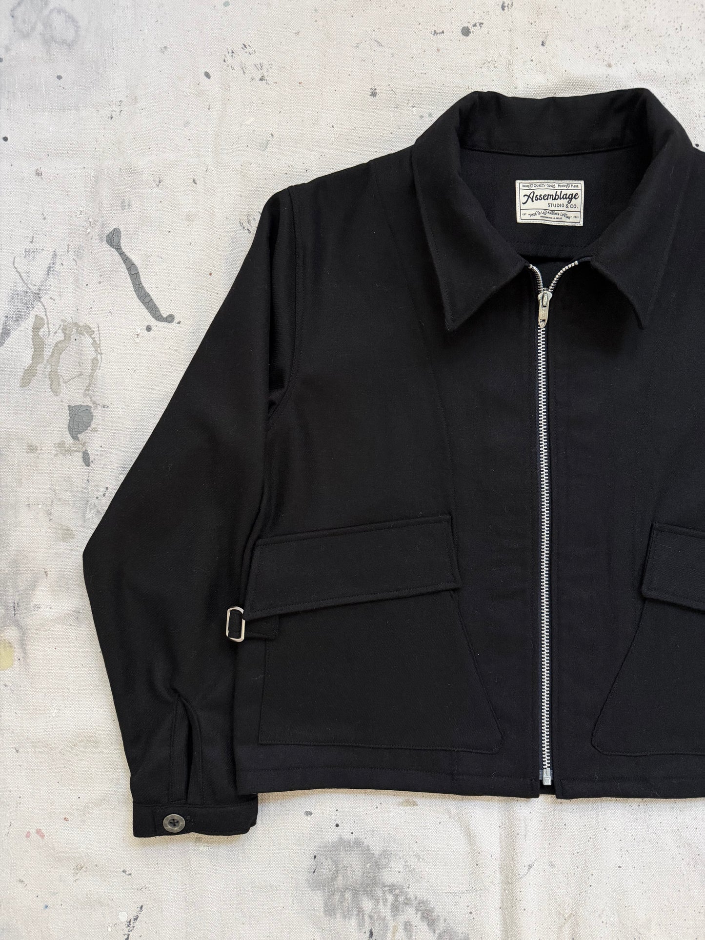 Black Wool & Rayon Ricky Jacket [S]