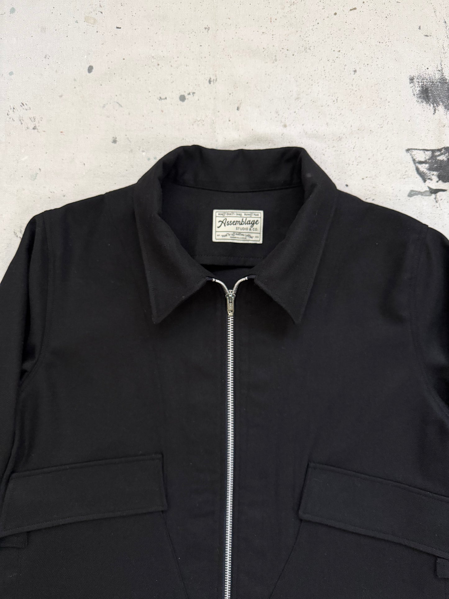 Black Wool & Rayon Ricky Jacket [S]