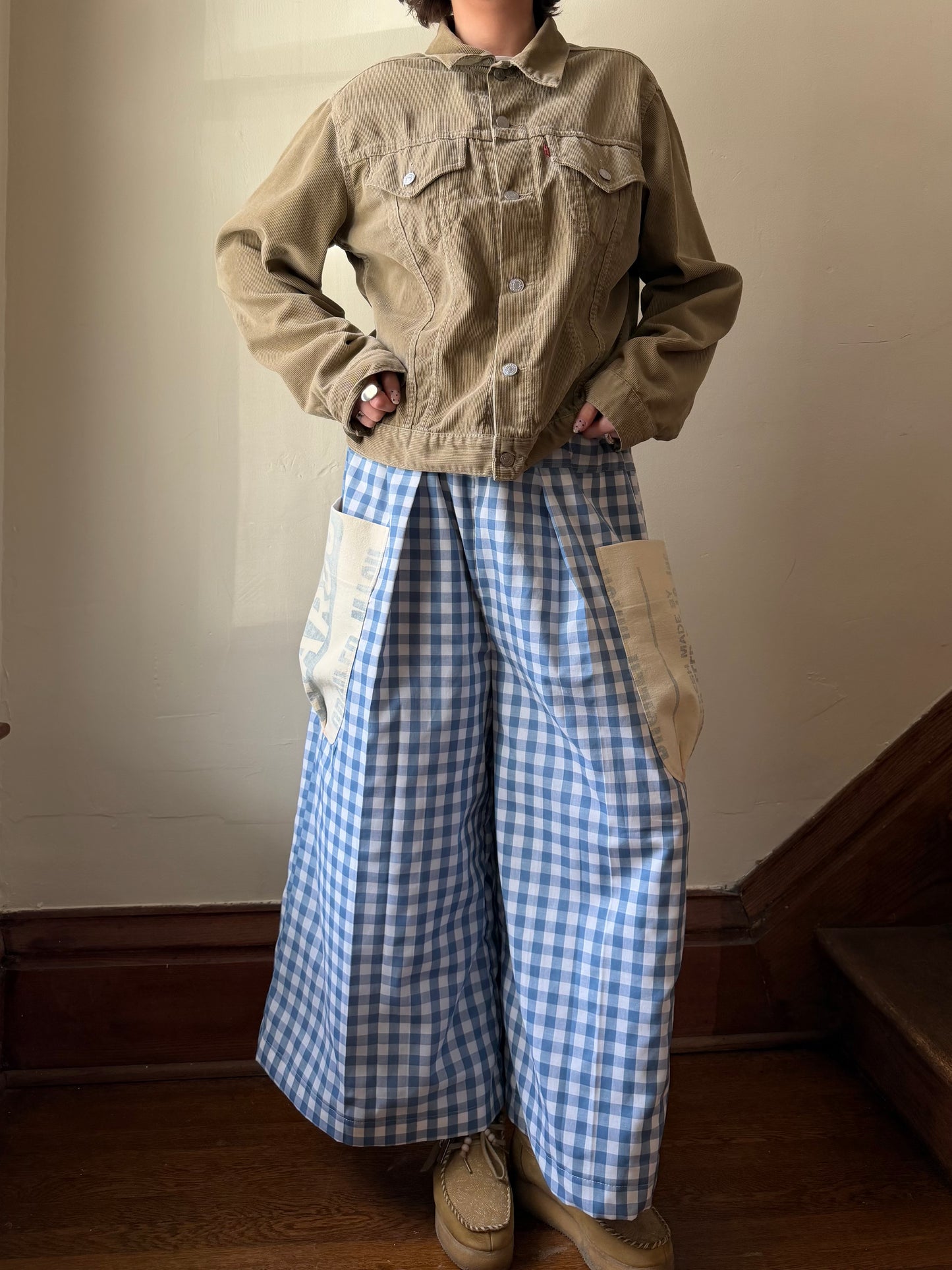 Gingham Feedsack Trousers [L]