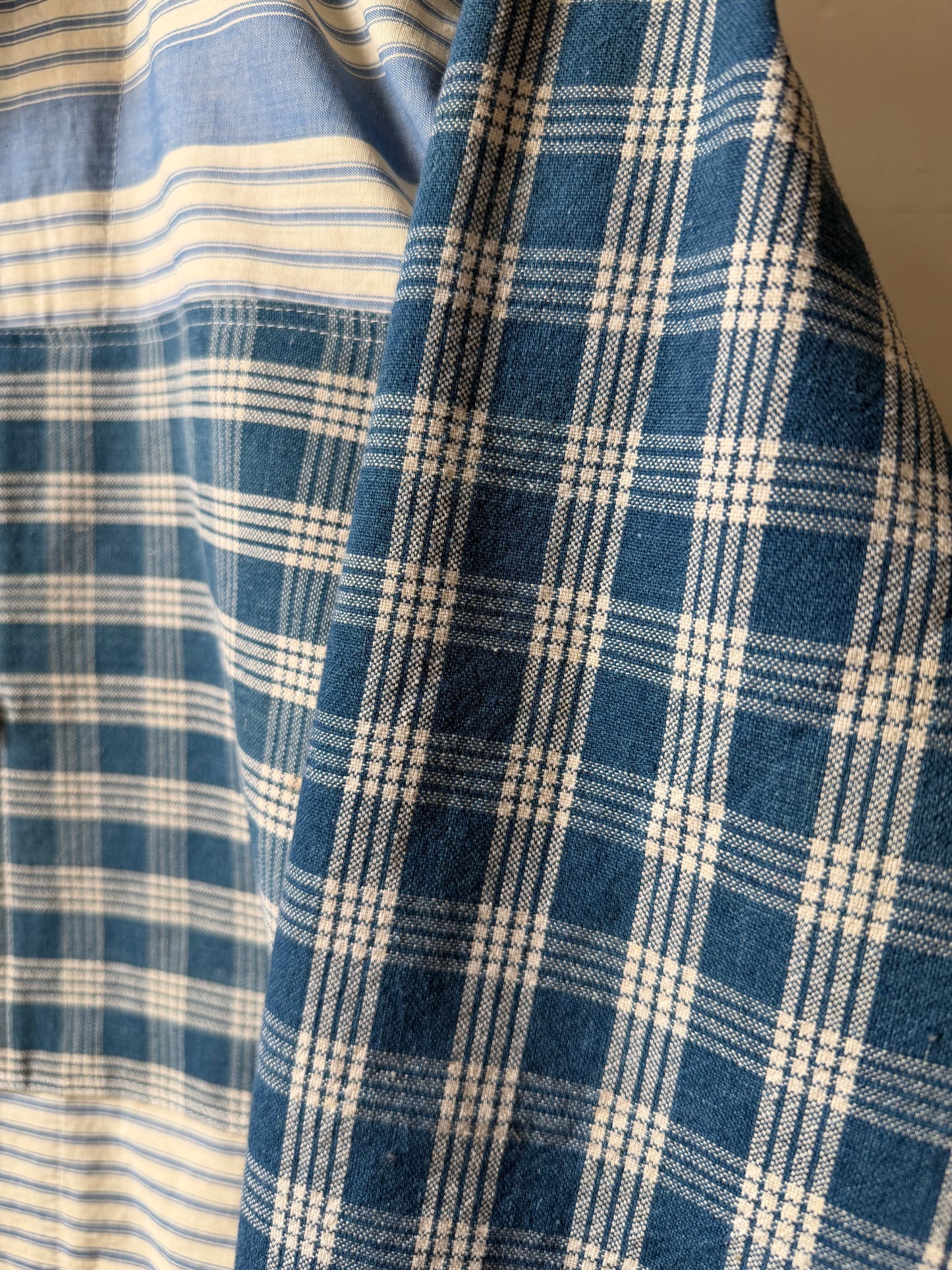 Homespun Cotton & Ticking Overshirt [L]